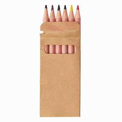 Набор цветных карандашей мини TINY,6 цветов (Бежевый)