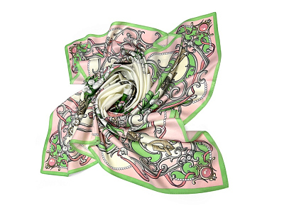 Набор: платок Ландыши и свеча Весенние цветы