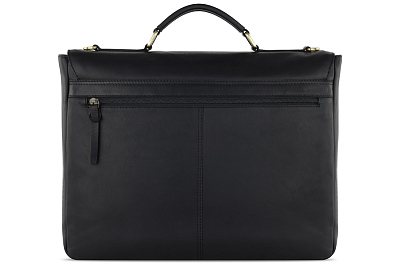 Портфель KLONDIKE RUSH «Louis», натуральная кожа в черном цвете, 40 х 30 х 10 см