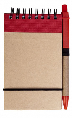 Блокнот на кольцах Eco Note с ручкой  (Красный)