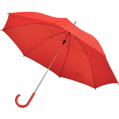 Зонт-трость с пластиковой ручкой, механический; красный; D=103 см; 100% полиэстер 190 T (Красный)