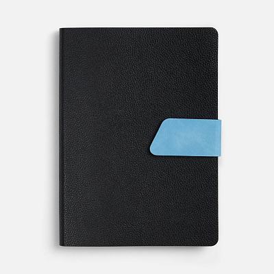 Ежедневник Boom, недатированный, черный с голубым