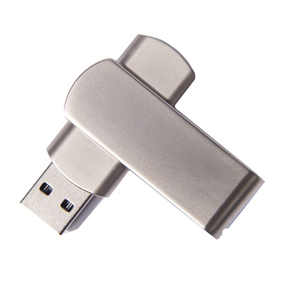USB flash-карта SWING METAL (16Гб), серебристая, 5,3х1,7х0,9 см, металл (Серебристый)