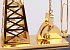 Подставка с часами "Нефтяная качалка", золотистый - Фото 7