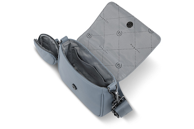 Сумка наплечная женская BUGATTI Sira, голубая, полиуретан, 21х6х16 см