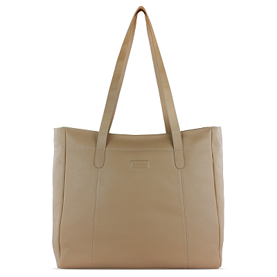 Сумка дорожная женская BUGATTI Elsa, песочного цвета, воловья кожа/полиэстер, 57х15х37 см