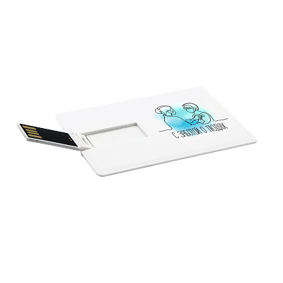 Флешка Card 16 Гб, белая