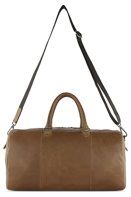 Сумка дорожная KLONDIKE GOLD «Bill», натуральная кожа в коньячном цвете, 47 х 24 х 23 см