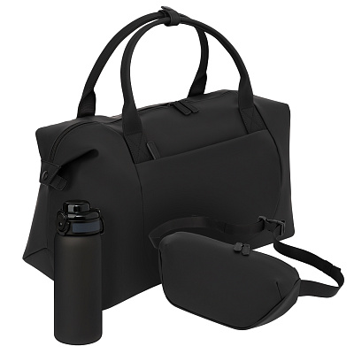 Подарочный набор Madrid, Roys (Сумка дорожная, сумка cross body, бутылка для воды ) (Чёрный)