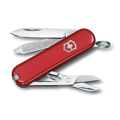 Нож-брелок VICTORINOX Classic "Style Icon", 58 мм, 7 функций  (Красный)