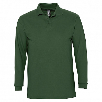 Рубашка поло мужская с длинным рукавом Winter II 210 ярко-зеленая (Зеленый)
