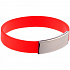 Силиконовый браслет Brisky с металлическим шильдом, красный - Фото 1