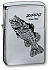 Зажигалка ZIPPO Black Bass, с покрытием Brushed Chrome, латунь/сталь, серебристая, 38x13x57 мм - Фото 1