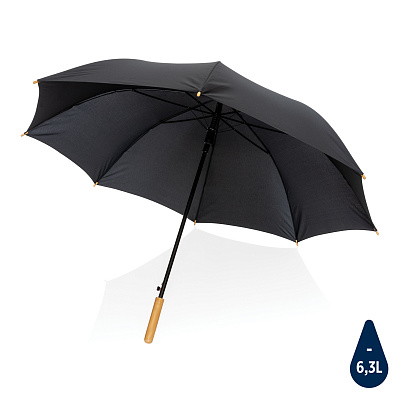 Плотный зонт Impact из RPET AWARE™ с автоматическим открыванием, d120 см (Черный;)