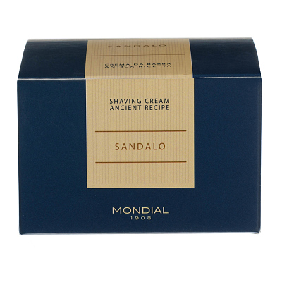 Крем для бритья Mondial "SANDALO" с ароматом сандалового дерева, деревянная чаша, 140 мл