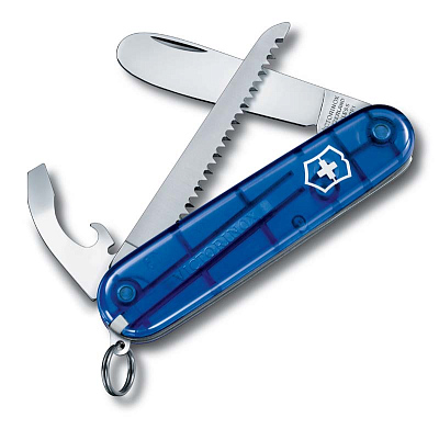 Нож перочинный VICTORINOX My First Victorinox, 84 мм, 9 функций, полупрозрачный синий