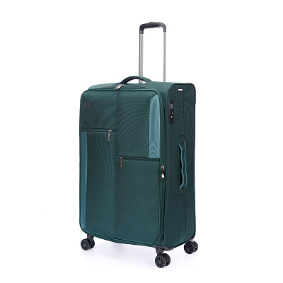 Чемодан TORBER Seyd, чёрный, нейлон 600D, 43,5 х 25 х 68 см, 56 л (Зеленый)