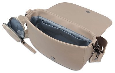 Сумка наплечная женская BUGATTI Almata, с кошельком, песочная, полиуретан, 27х6х18,5 см