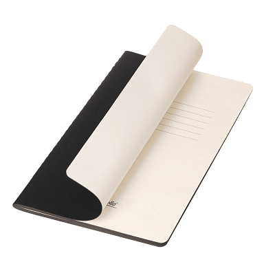 Блокнот Корса слим (Corsa slim), черный (Черный, бежевый)