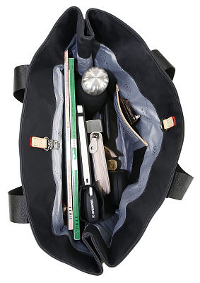 Сумка-тоут женская BUGATTI Lido, чёрная, полиэстер, 40х17,5х34,5 см, 22 л