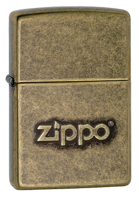 Зажигалка ZIPPO Classic с покрытием Antique Brass, латунь/сталь, золотистая, матовая, 38x13x57 мм