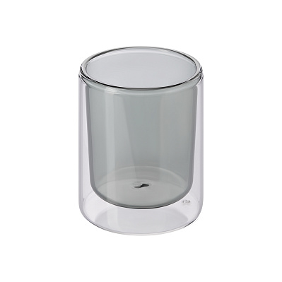 Стакан стеклянный с двойными стенками Marlo (Серый, прозрачный)