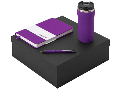 Подарочный набор Color it с блокнотом, металлической ручкой и термокружкой (Фиолетовый)