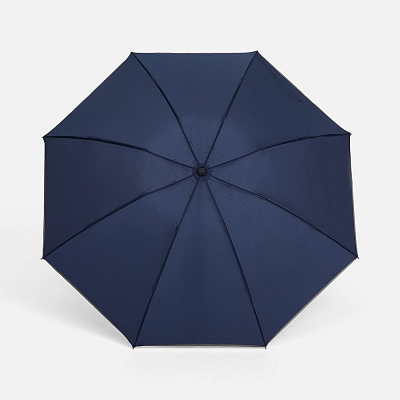Зонт наоборот складной Futurum со светоотражающим кантом, темно-синий