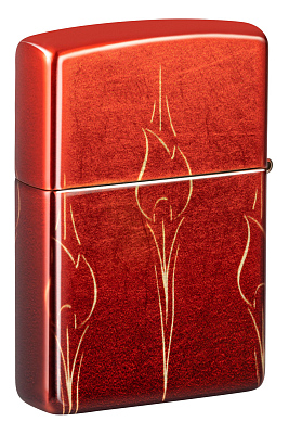 Зажигалка ZIPPO Ombre Flames с покрытием 540 Tumbled Brass, латунь/сталь, разноцветная, 38x13x57 мм