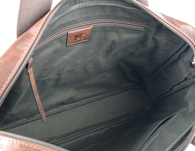 Сумка Mano "Don Luca", натуральная кожа в коньячном цвете, 37 х 27 х 6 см