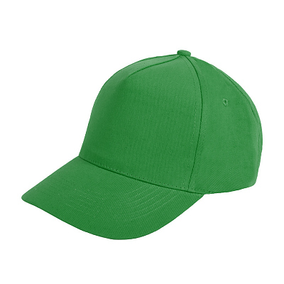 Бейсболка "Premium S", 5 клиньев, металлическая застежка;ярко-зеленый;100% хлопок;плотность 350 г/м2