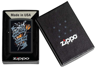 Зажигалка ZIPPO Darts с покрытием Black Matte, латунь/сталь, черная 38x13x57 мм