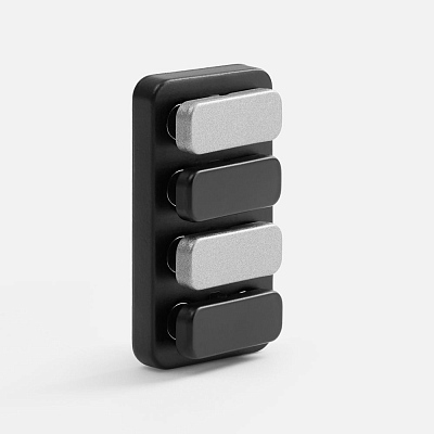 Антистресс-кликер Clacky, черный с серебристым