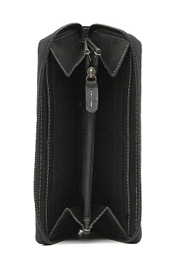 Кошелек женский KLONDIKE NUGGET «Scarlett», натуральная кожа в черном цвете, 19 х 10,5 х 2 см