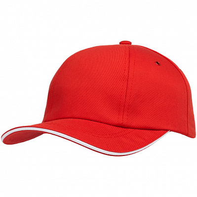 Бейсболка Bizbolka Canopy, красная с белым кантом (Красный)