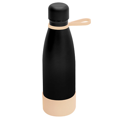 Термобутылка герметичная вакуумная Olivia To Go, чёрный/хаки (Черный/бежевый)