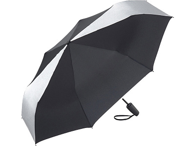 Зонт складной ColorReflex со светоотражающими клиньями, полуавтомат (Черный)