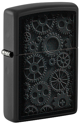 Зажигалка ZIPPO Steampunk с покрытием Black Matte, латунь/сталь, черная, матовая, 38x13x57 мм (Черный)