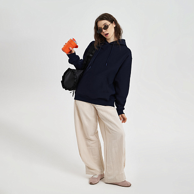 Худи релакс унисекс ADVENTURE, темно-синий, размер XS/S