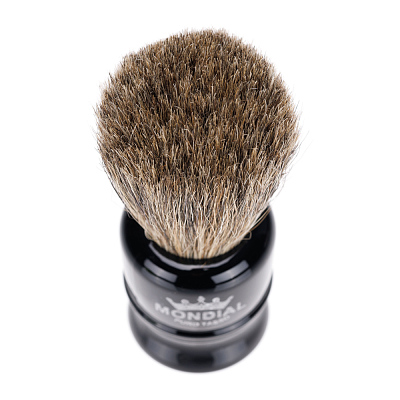 Помазок для бритья в путешествиях Mondial, пластик, ворс барсука, рукоять - черный цвет