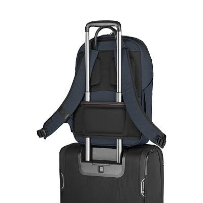 Рюкзак VICTORINOX Architecture Urban2 City Backpack 14'', синий, полиэстер / кожа, 30x19x42 см, 17 л