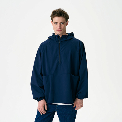 Ветровка (анорак) оверсайз унисекс Риссман (Rissman), темно-синяя, размер M/L (Синий)