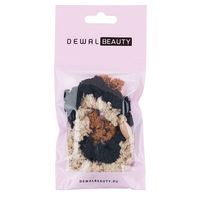 Резинки для волос Dewal Beauty, цвет бежевый/коричневый/черный (3шт.).