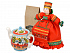 Подарочный набор Кремлевский: кукла на чайник, чайник заварной с росписью, чай травяной - Фото 1