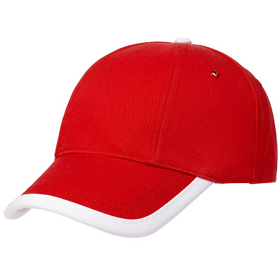 Бейсболка Honor, красная с белым кантом (Красный)