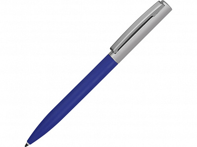 Ручка металлическая soft-touch шариковая Tally (Серебристый/синий)
