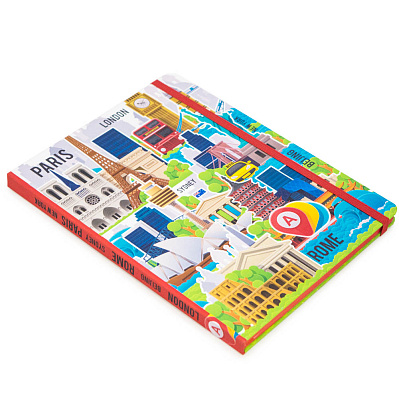 Записная книжка в клетку 15.5x21 Город R1-2441144 (Мультиколор)