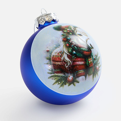 Елочный шар Finery Matt, 8 см, матовый синий