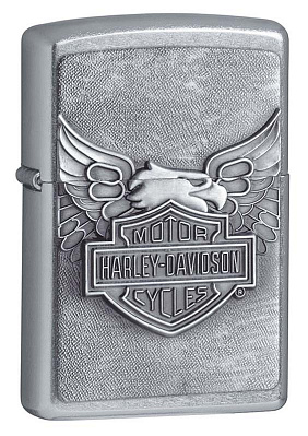 Зажигалка ZIPPO Harley-Davidson®, с покрытием Street Chrome™, латунь/сталь, серебристая, 38x13x57мм (Серебристый)
