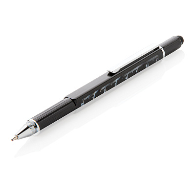 Многофункциональная ручка 5 в 1 (Черный;)